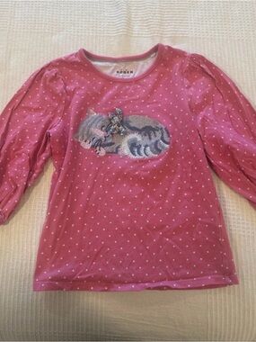 Mini boden kitty cat shirt